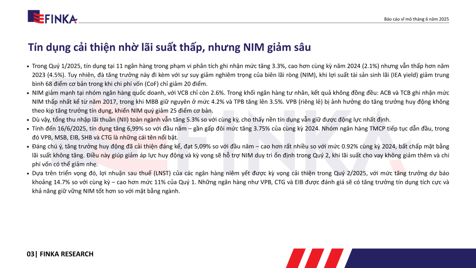 Xu hướng tín dụng và NIM